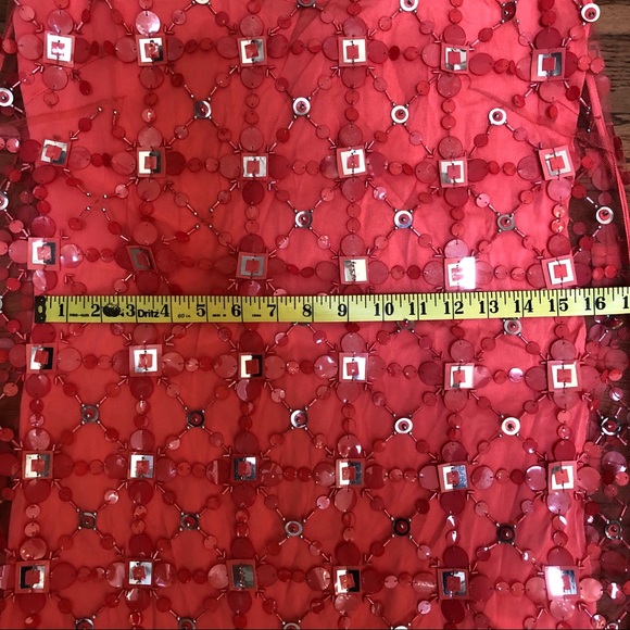 Milly Coral Cocktail Dress Full Sequined Net Sz S - Picture 7 of 8